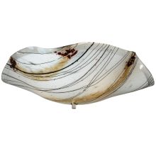 19" W Organic Slumped Ramoscelli Fused Glass Flush Mount Ceiling Fixture