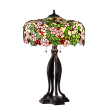 Tiffany Cherry Blossom 3 Light 30" Tall Buffet Table Lamp