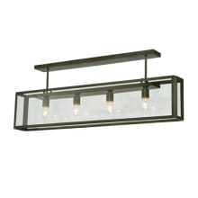 Affinity 4 Light 47" Wide Semi-Flush Ceiling Fixture - Weathered Brass Finish