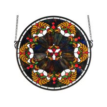 Middleton Medallion Hand-Crafted 18"H X 19"W Stained Glass Window