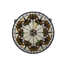 Middleton Medallion Hand-Crafted 18"H X 19"W Stained Glass Window