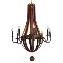 Barrel Stave Metallo 8 Light 44" Wide Taper Candle Style Chandelier