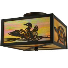 10" Square Loons & Turtles Flush Mount Ceiling Fixture