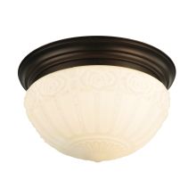 15.25" W White Puffy Rose Flush Mount Ceiling Fixture