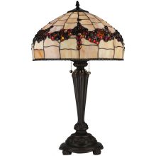 Concord 2 Light 26.5" Tall Hand-Crafted Table Lamp with Stained Glass