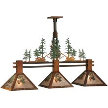 44.25" L Winter Pine 3 Light Island Chandelier