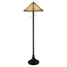 Belvidere 3 Light 61" Tall Hand-Crafted Floor Lamp with Stained Glass