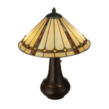 Belvidere 2 Light 22" Tall Hand-Crafted Table Lamp with Stained Glass