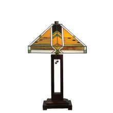 Abilene 2 Light 24" Tall Hand-Crafted Table Lamp with Stained Glass