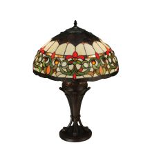 Creole 2 Light 26" Tall Hand-Crafted Table Lamp with Stained Glass