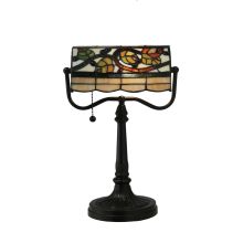 Vineyard Banker's 1 Light 15.25" Tall Hand-Crafted Table Lamp with Stained Glass