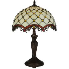 Diamond & Jewel 1 Light 20" Tall Hand-Crafted Table Lamp with Stained Glass