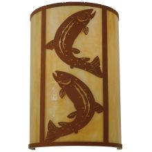 12" W Leaping Trout Wall Sconce