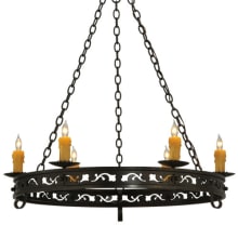 Sagebrush 6 Light 36" Wide Taper Candle Style Chandelier