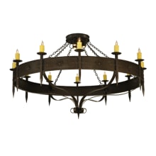 Warwick 12 Light 72" Wide Taper Candle Style Chandelier - Gilded Tobacco Finish