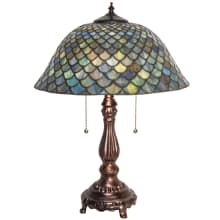 Tiffany Fishscale 2 Light 22" Tall Buffet Table Lamp