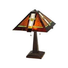Montana Mission 2 Light 24" Tall Hand-Crafted Table Lamp with Stained Glass