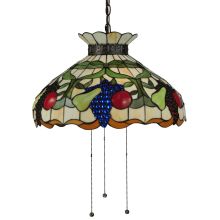Fruit 3 Light 20" Wide Hand-Crafted Pendant with Stained Glass