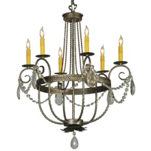 Antonia 6 Light 29" Wide Crystal Candle Style Chandelier
