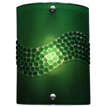 8.25" W Pietre Green Fused Glass Wall Sconce