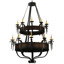 Costello 20 Light 48" Wide Taper Candle Style Chandelier - Burnished Copper Finish