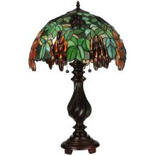Murlo 2 Light 25" Tall Hand-Crafted Table Lamp with Stained Glass
