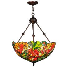 Lamella 3 Light 20.25" Wide Hand-Crafted Pendant with Stained Glass