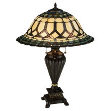 Aello 3 Light 28" Tall Hand-Crafted Table Lamp with Stained Glass