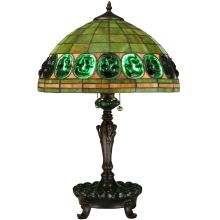 Turtleback 2 Light 24" Tall Hand-Crafted Table Lamp with Stained Glass