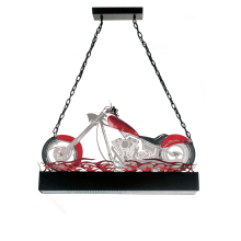 Motorcycle 2 Light 38" Wide Billiard Chandelier with White Acrylic Shade