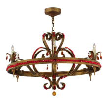 Grosetto 6 Light 39" Wide Beaded Candle Style Chandelier