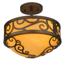 Lilliana 3 Light 12" Wide Semi-Flush Bowl Ceiling Fixture - Gilded Tobacco Finish