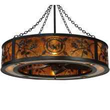 Personalized Black Dog Lodge 8 Light 1 Tier Chandelier with Ceiling Fan