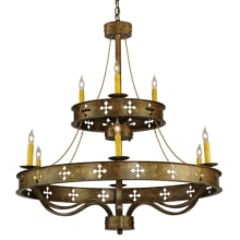 Byzantine 9 Light 38" Wide Taper Candle Style Chandelier