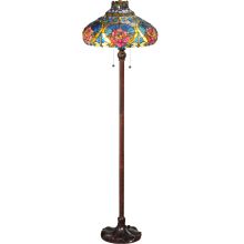 Dragonfly Rose 2 Light 60" Tall Hand-Crafted Floor Lamp with Stained Glass
