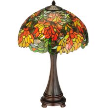 Lamella 2 Light 25" Tall Hand-Crafted Table Lamp with Stained Glass