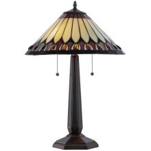 Tuscaloosa 2 Light 24.5" Tall Hand-Crafted Table Lamp with Stained Glass