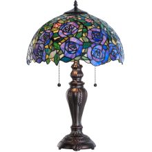 Tiffany Rosebush 2 Light 24" Tall Hand-Crafted Table Lamp with Stained Glass