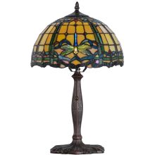 Tiffany Dragonfly 1 Light 19" Tall Hand-Crafted Table Lamp with Stained Glass