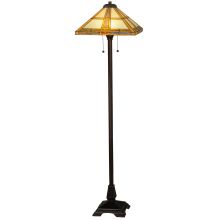 Prairie Straw 2 Light 62" Tall Hand-Crafted Floor Lamp with Stained Glass