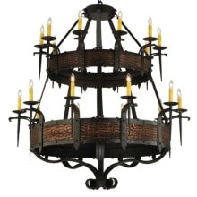 Costello 20 Light 48" Wide Taper Candle Style Chandelier - Burnished Copper / Wrought Iron Finish