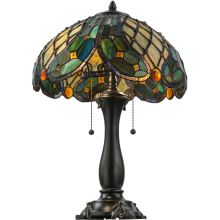 Capolavoro 2 Light 23" Tall Hand-Crafted Table Lamp with Stained Glass