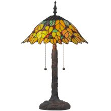 Follaje 2 Light 24.5" Tall Hand-Crafted Table Lamp with Stained Glass