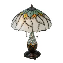 Videira 2 Light 22.5" Tall Hand-Crafted Table Lamp with Stained Glass