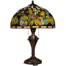 Diente De Leon 2 Light 23" Tall Hand-Crafted Table Lamp with Stained Glass