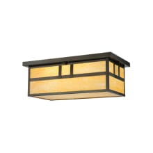 Hyde Park Double Bar Mission 2 Light 22" Wide Flush Mount Ceiling Fixture - Craftsman Brown Finish