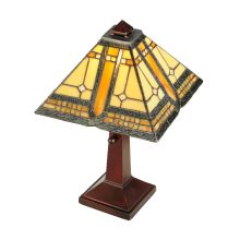 Sierra Prairie Mission 1 Light 16" Tall Hand-Crafted Table Lamp with Stained Glass