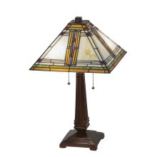 Nevada 2 Light 23" Tall Hand-Crafted Table Lamp with Stained Glass