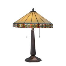 Arizona 2 Light 24" Tall Hand-Crafted Table Lamp with Stained Glass