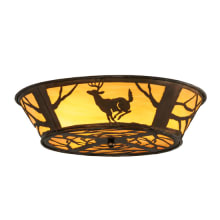 Deer on the Loose 4 Light 23" Wide Flush Mount Ceiling Fixture